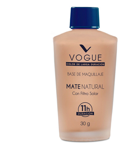 Base Liquida De Maquillaje Cobertura Mate Natural Vogue