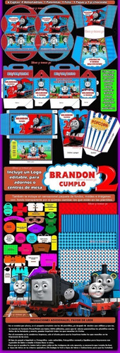 Kit Imprimible Thomas El Tren 100% Editable Cajitas + 2x1