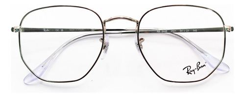 Lentes Ópticos Ray-ban Hexagonal Plateado Sin Graduar