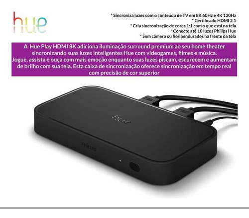 Philips Hue Play Hdmi Sync Box 8k Srm3421 Pronta Entrega