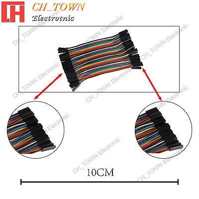 40pcs 10cm Dupont Cable Línea Puente Conector 1 P 1pin A Hem