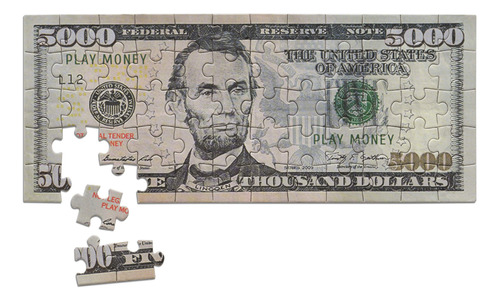 Mini Copie Play Money $5000 Dollar Bill Jigsaw Puzzle. Ideal