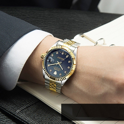 Reloj Analógico Mecánico Con Calendario Para Hombre Negoc