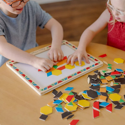 Melissa & Doug Juego Bloques De Patrón Magnético De Madera