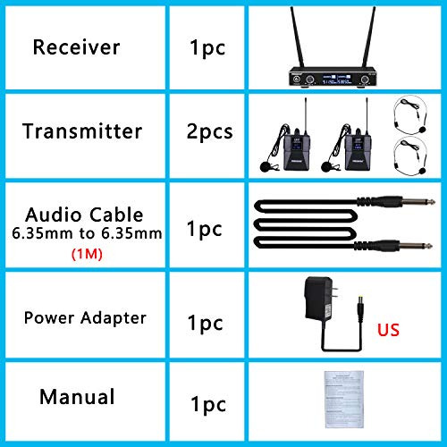 Microfono Inalambrico Uhf Doble Canal 2 Cuerpo Lavalier Fb