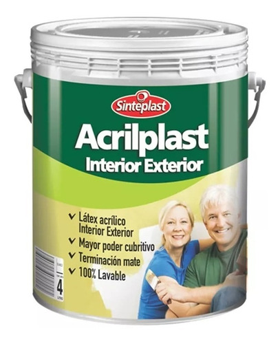 Pintura Látex Acrilplast Blanco Interior/exterior X 1 Lts