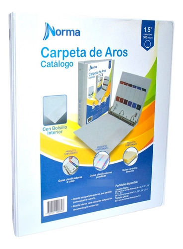 Folder Carpeta Tipo Catálogo 1,5 Pulgada 3 Argollas Oficio