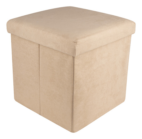 Miniso Taburete De Almacenamiento Gamuza Beige 33x33x33 Cm