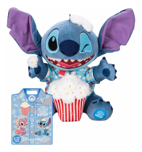 Peluche Pins Stitch Attacks Snacks Popcorn Febrero Disney