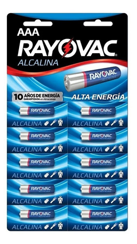 Pilas Aaa Alcalina Blister Troquelado 10 Pilas Rayovac