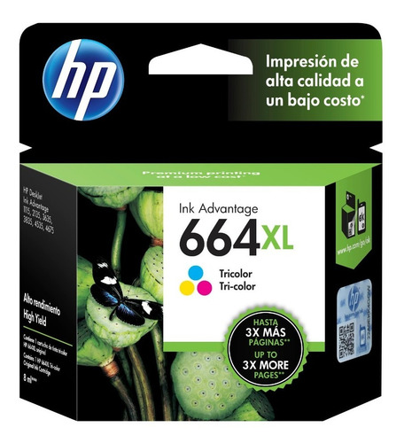 Imagen 1 de 9 de Cartucho Original Hp 664xl F6v30al Tricolor 2135 3635 4675