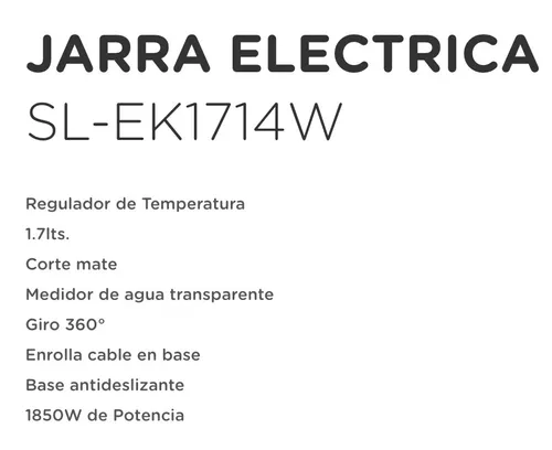 Pava eléctrica Matera  Liliana - Electrodomésticos para tu vida