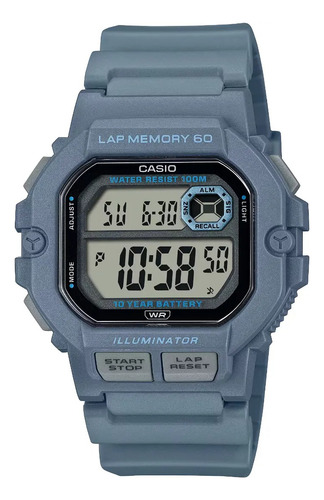 Reloj Casio Illuminator Ws-1400h-2av Correa Azul Acero Bisel Azul Acero Fondo Gris