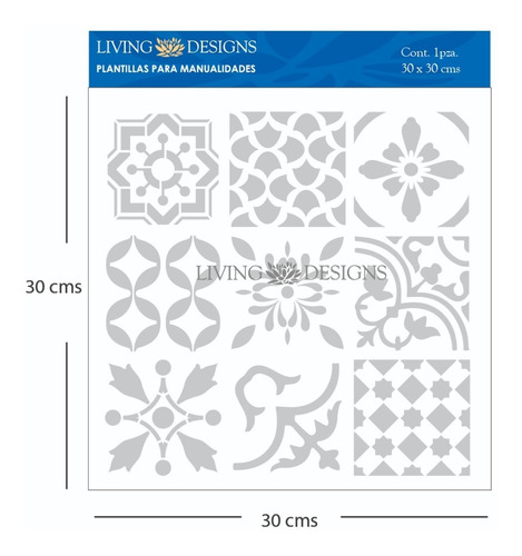 Plantilla Living Manualidades Stencil 30x30cm Mosaico Taina