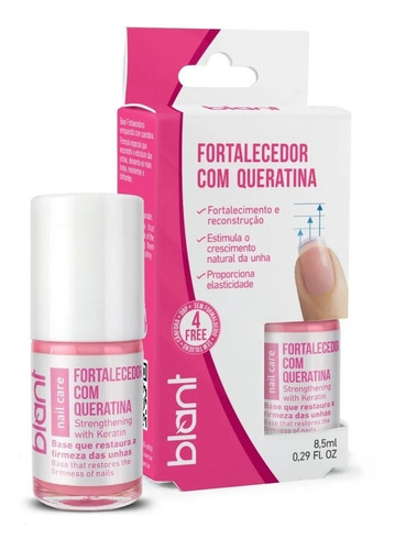 Imagem 1 de 7 de Blant Base Com Queratina Fortalecedora De Unhas 8,5ml