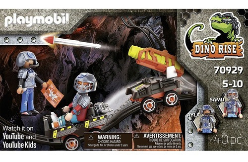 Figura Armable Playmobil Dino Rise Mine Carro De Cohetes 3+ Cantidad de piezas 40
