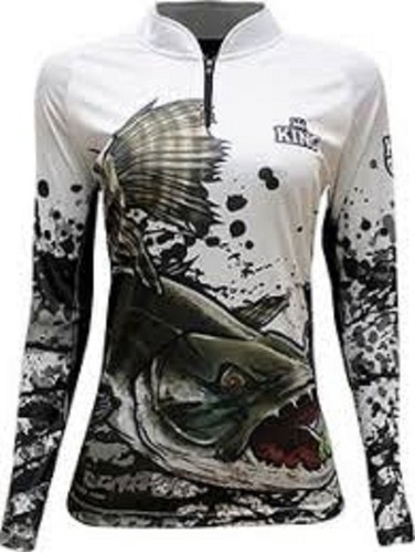 Camiseta Pesca King Brasil Femenina Prot. Uv Kff657 Talle:gg