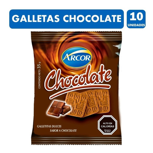 Galletas Sabor Chocolate Dosenuno Para Colación(pack De 10u)