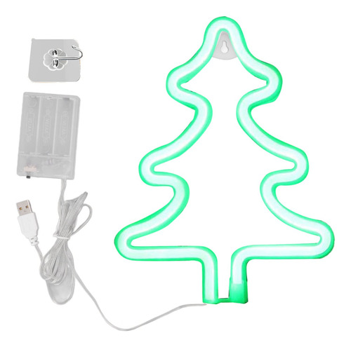 Syuanmuer Arbol Navidad Luz Neon Verde Alimentada Usb Forma