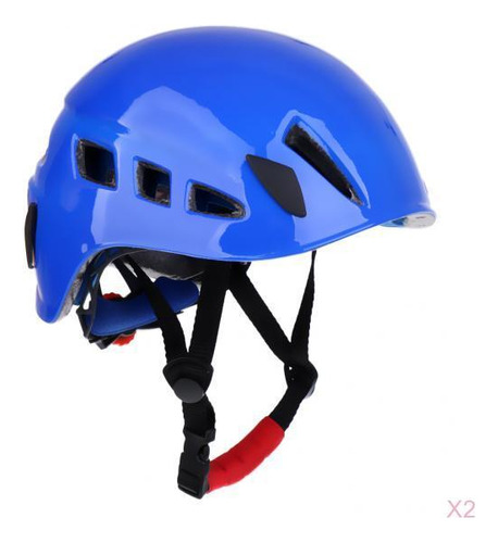 2-4pcs Casco De Rappel Para Espeleología De 2 Piezas Azul