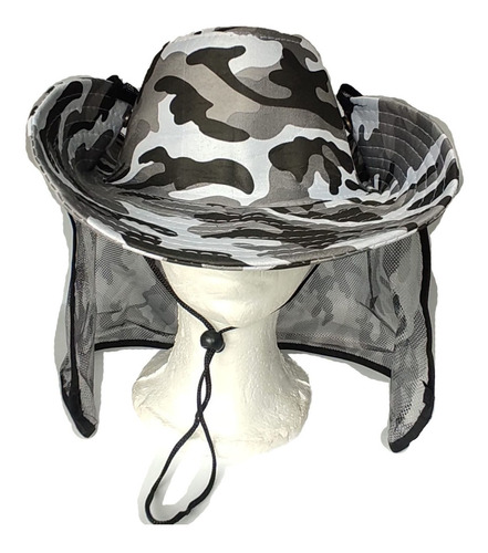 Sombrero Safari Camuflado Protección Cuello Solapa Deporte