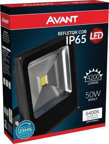 Refletor LED Avant Slim Refletor LED 50W com luz rgb e carcaça preto 110V/220V