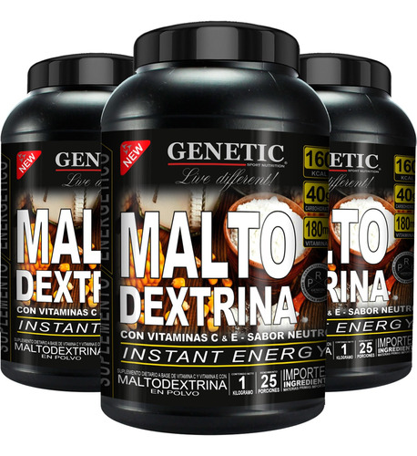 N° 1 Maltodextrina 3 Kg 75 Días Energía Recuperación Genetic