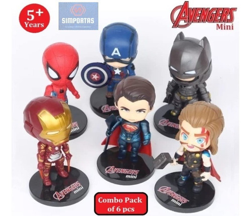 Figuras De Avengers Set De 6 Super Heroes Marvel 10 Cm Stgo.