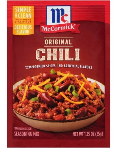 Sazonador Mccormick Chili Seasoning Mix Original