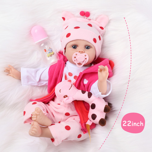 55cm Muñeca De Bebé Reborn Bebé Niña De Silicona Y Algodón