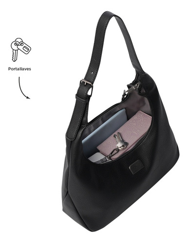 Totto Bolsa De Dama - Mujer Crossbody Bandolera Smooth S - A Negro (black) Lisa Níquel Negro
