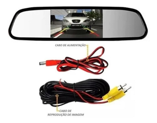 Retrovisor Interno Tela Lcd Com Câmera De Ré 2 Em 1 Preto