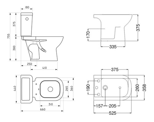 Juego Baño Ferrum Bari Inodoro Largo Dual Bidet 3ag Ahora 18