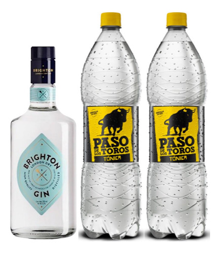 Gin Brighton London Dry 700ml + Paso De Los Toros Tónica X2