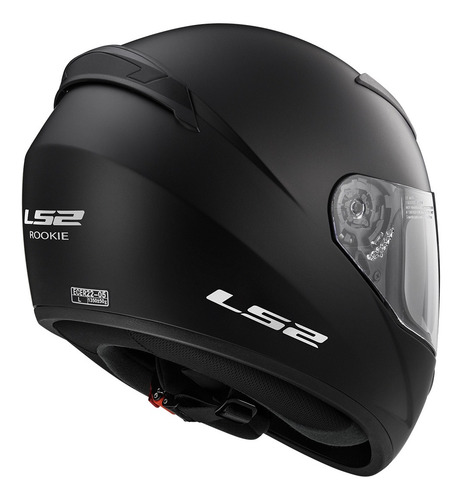 Imagen 3 de 9 de Casco Integral Moto Ls2 352 Rookie Solid Negro Mate Pr