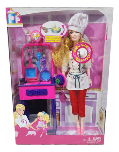 Muñeca Chef Cocinera Y Accesorios Blanco Giantoys 3388