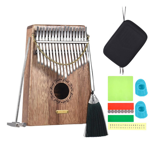 Lingting Piano De Pulgar Kalimba De Madera Maciza, 17 Teclas