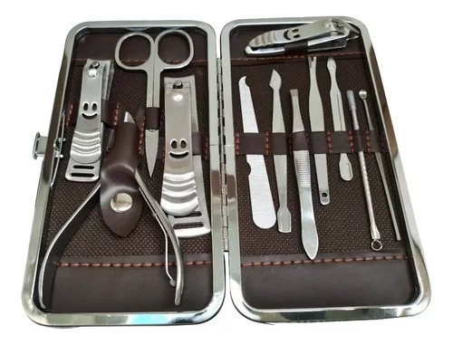 Set Para Manicura De 12 Piezas En Acero Inoxidable 