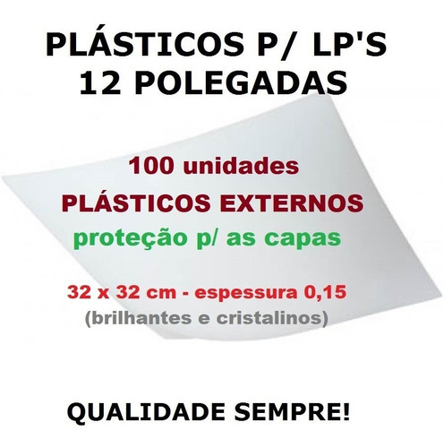 100 Plásticos Externos 0,15 P/ Capa De Lp Discos De Vinil