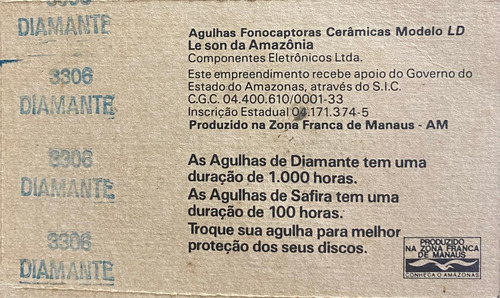 Agulha Para Toca Disco Leson 3306 D Pack Com 3 Unidades.