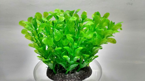 Planta Artificial Plástica Buquê Verde Flúor 10x7 Cm Aquário