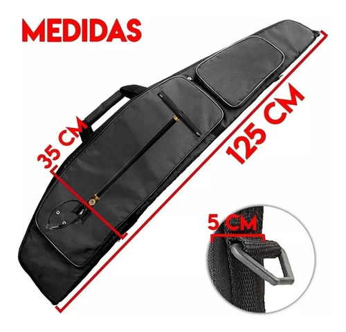 Imagen 3 de 10 de Funda Rifle Pcp - Swat Airguns - Bolsillo Inflador 125 Cm