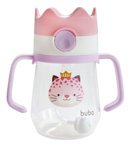 Copo Com Alça Removível Buba Rosa Oncinha