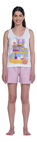 Pijama Sonhart Feminino Curto De Regata Em Algodão 23021388