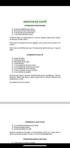 Imagen 3 de 3 de Recetario Corporativo Starbucks Pdf