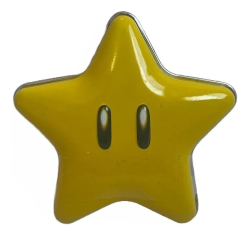 Dulce Estrella Amarilla Mario Bros Contenedor Reusable Metal