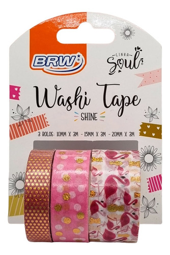 Washi Tape Cinta Adhesiva . Linea Shine X 3 Mod: Wt0403