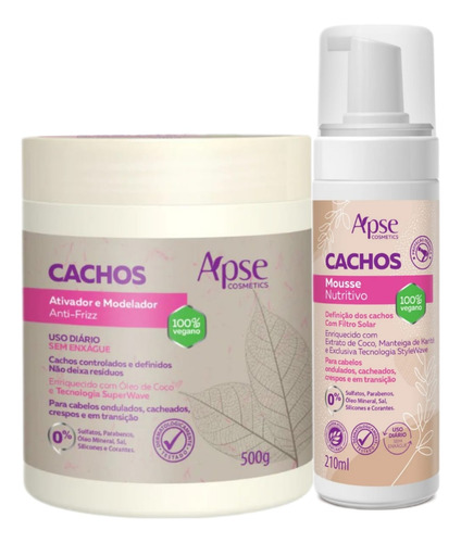 Kit Apse Mousse E Ativador Modelador Anti-frizz 2 Itens