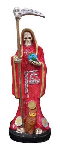 Santa Muerte Roja Ritualizada Para El Amor, 33 Cm Resina