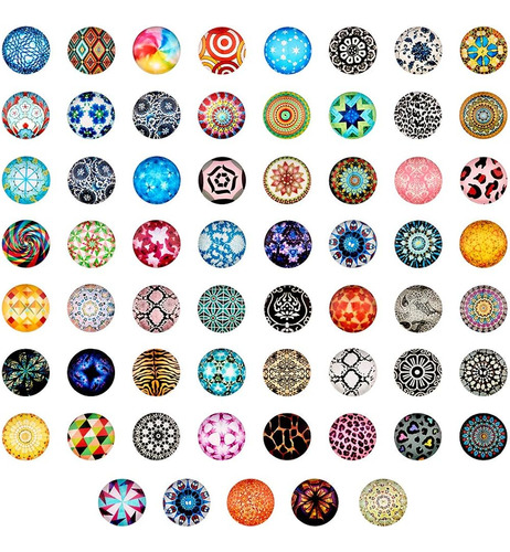 Craftdady 200pcs Mosaico Impreso Cabujones De Vidrio 20mm (3